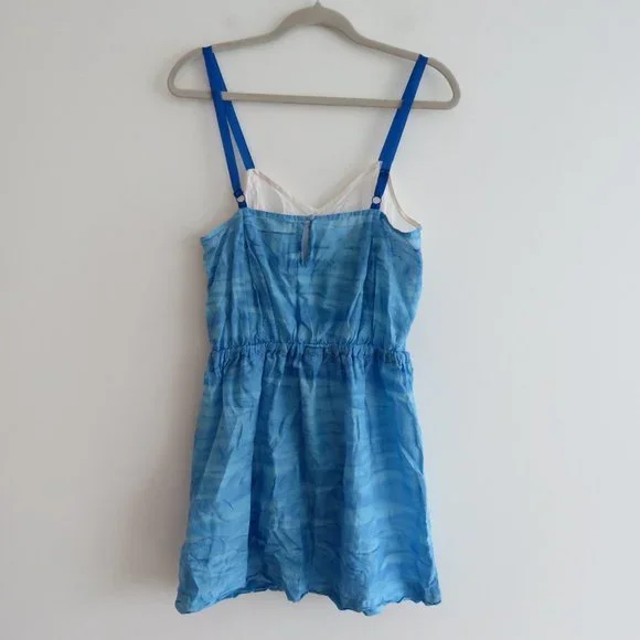 ANTHROPOLOGIE LILKA White Blue Swimming Pool Resort Cotton Dress Cover Up Small - Picture 9 of 13